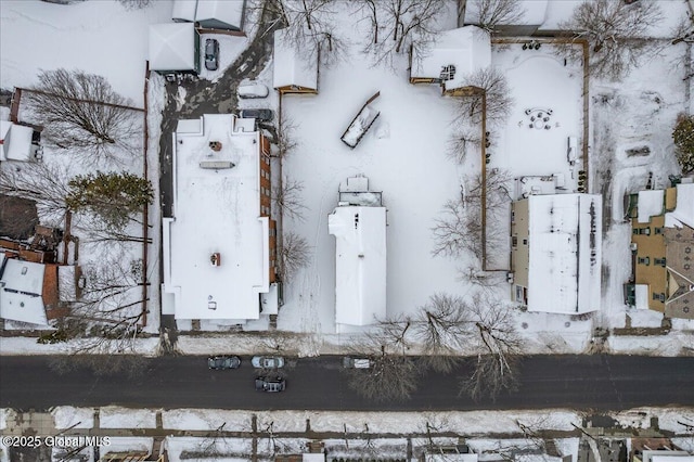 view of snowy aerial view