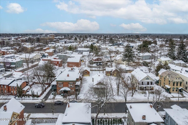 view of snowy aerial view