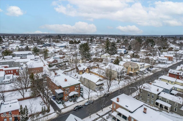 view of snowy aerial view