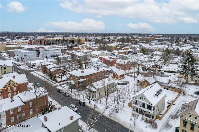 view of snowy aerial view