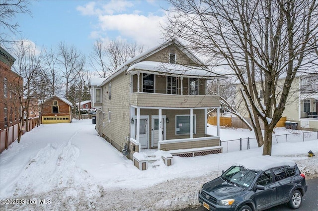 view of front of property with a porch