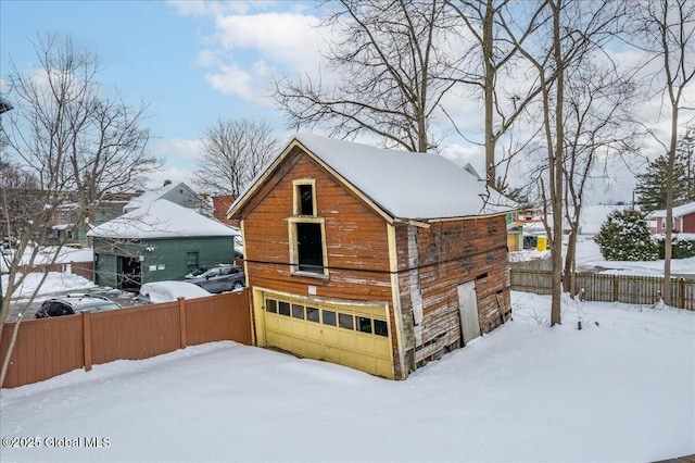 exterior space featuring a garage