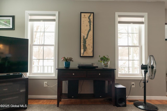 interior space with light wood-type flooring