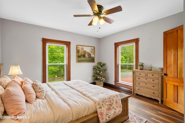 11208 State Route 22, Fort Ann, NY 12827 - bedroom with hardwood / wood-style floors and a ceiling fan
