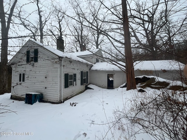 view of snow covered exterior