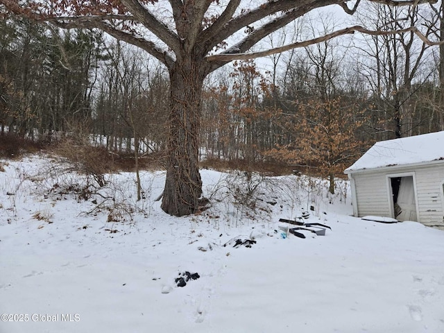 view of snowy yard