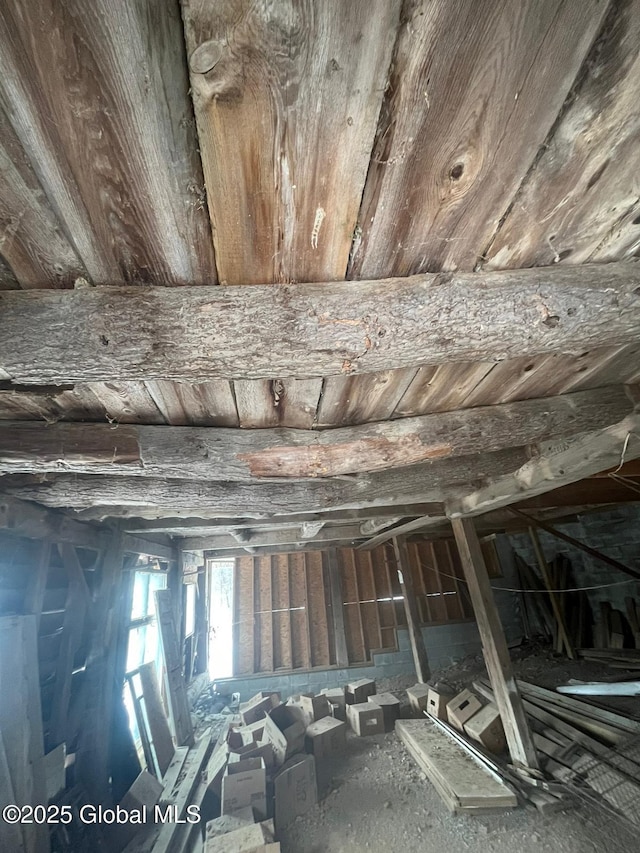 misc room featuring wooden ceiling