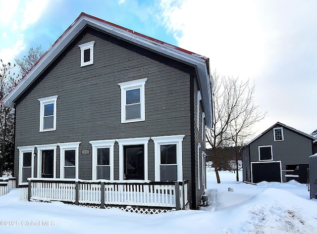 view of snowy exterior