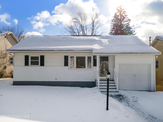 single story home with an attached garage