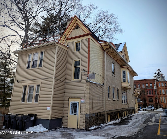 view of snowy exterior