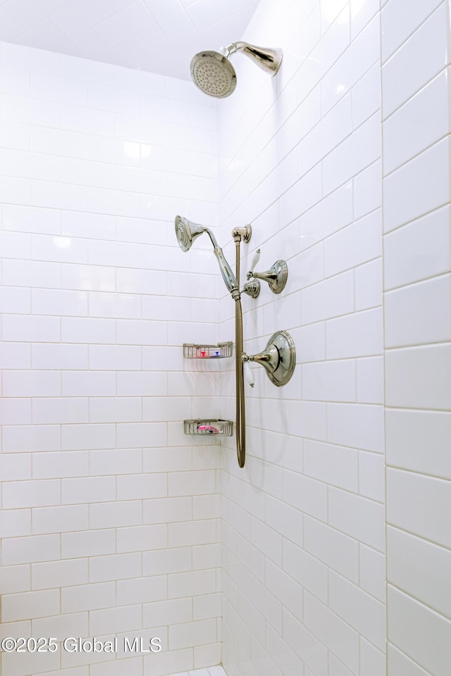 room details with a tile shower