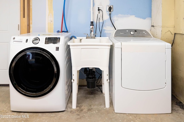 laundry area featuring independent washer and dryer