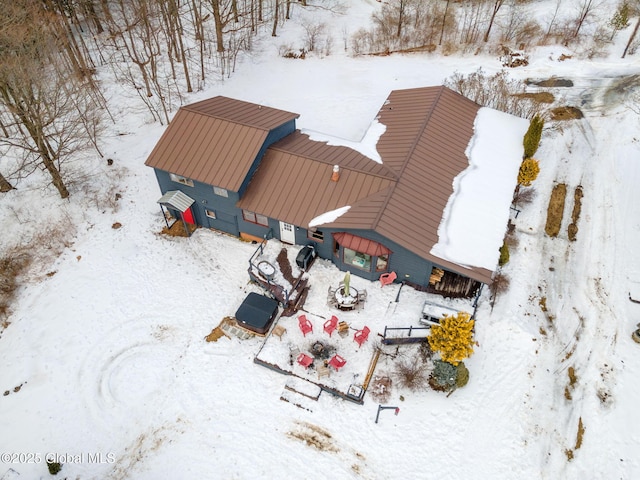 view of snowy aerial view