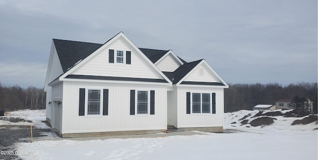 view of snow covered exterior