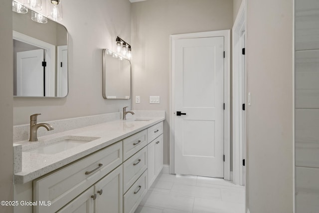 706 Swaggertown Rd, Charlton, NY 12302 - full bathroom with double vanity and marble look tiles