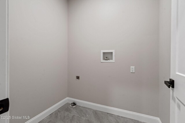706 Swaggertown Rd, Charlton, NY 12302 - laundry area featuring baseboards, washer hookup, and hookup for an electric dryer
