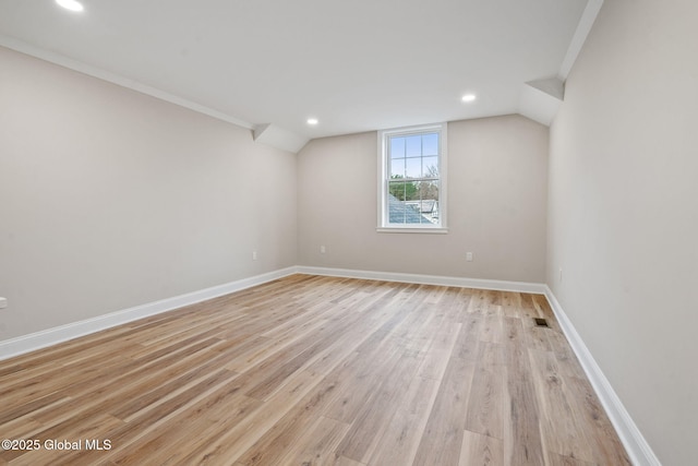 706 Swaggertown Rd, Charlton, NY 12302 - basement featuring light wood-style floors, baseboards, recessed lighting, and crown molding