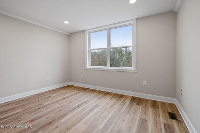 706 Swaggertown Rd, Charlton, NY 12302 - unfurnished room with baseboards, recessed lighting, and light wood finished floors