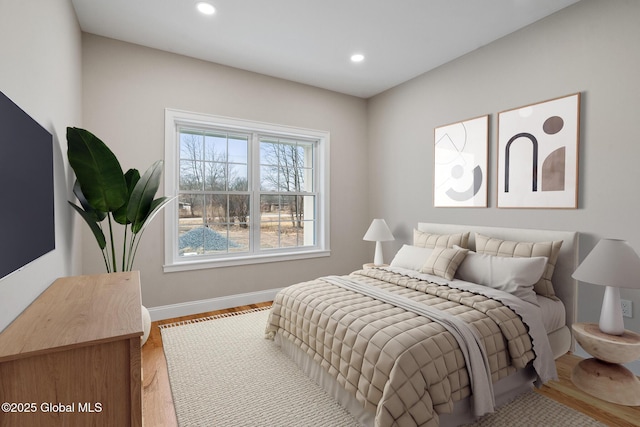706 Swaggertown Rd, Charlton, NY 12302 - bedroom with baseboards, recessed lighting, and wood finished floors