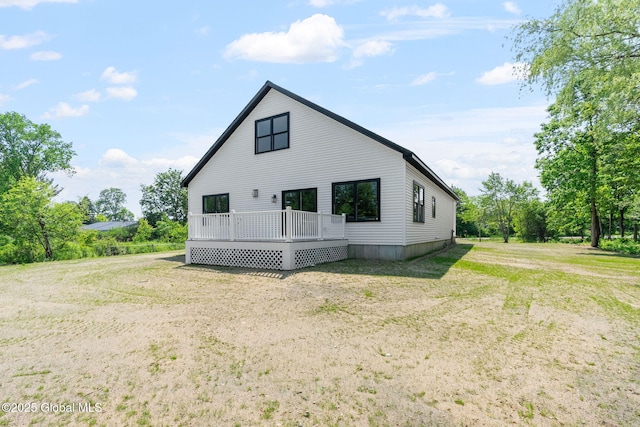 706 Swaggertown Rd, Charlton, NY 12302 - back of house featuring a deck and a lawn