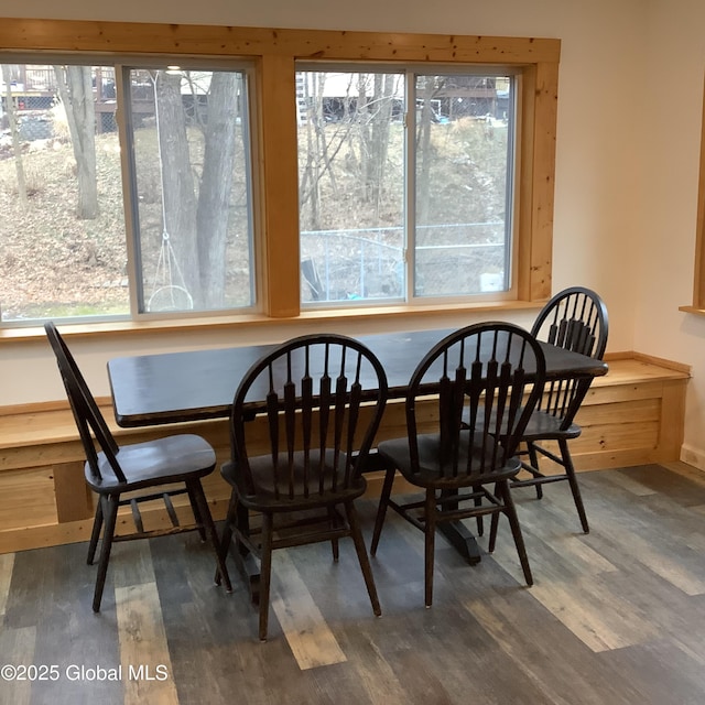 dining area featuring wood finished floors