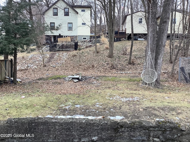 view of yard with fence