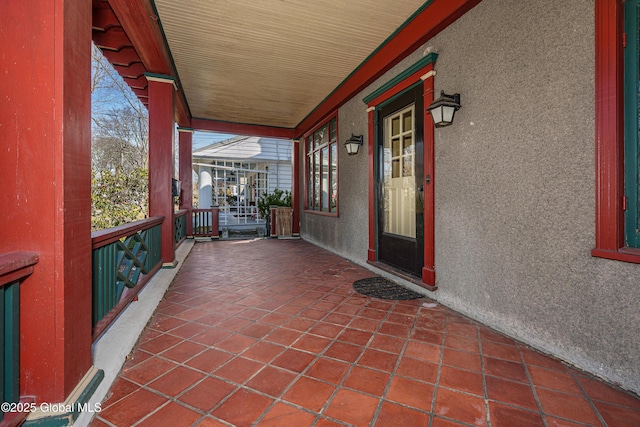 view of patio featuring covered porch