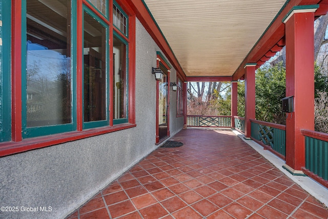 view of patio with a porch