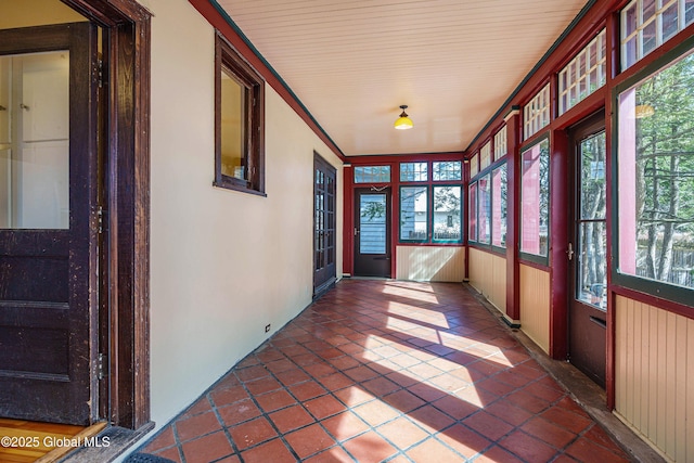 view of unfurnished sunroom