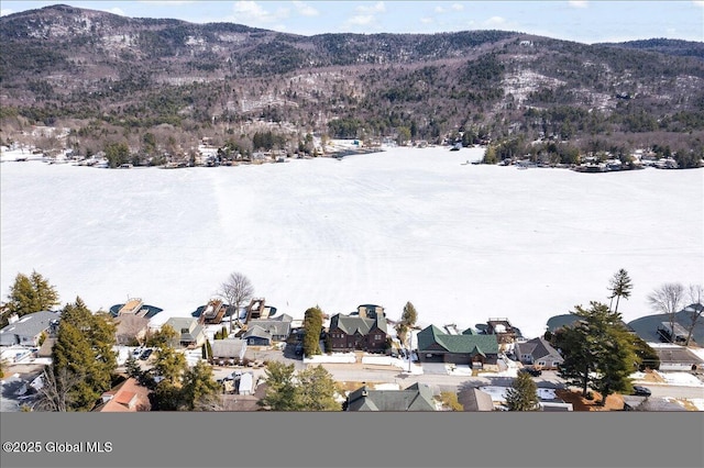 aerial view with a mountain view and a residential view