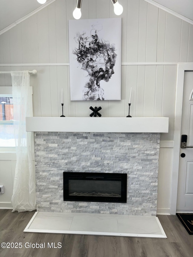 12 Berry Patch Way, Crown Point, NY 12928 - detailed view of wood finished floors, a fireplace, and a decorative wall