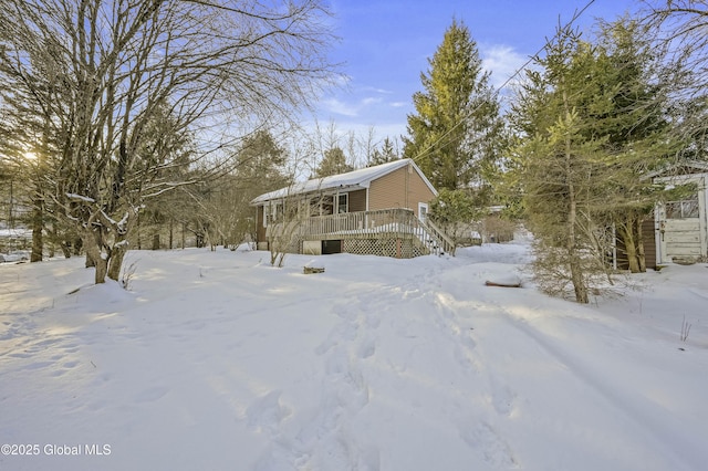 exterior space with a wooden deck