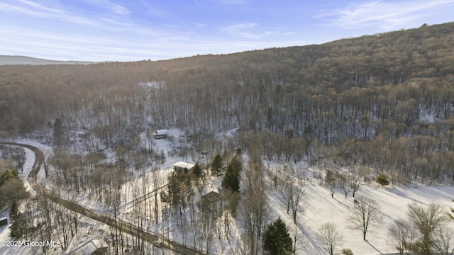 drone / aerial view with a view of trees