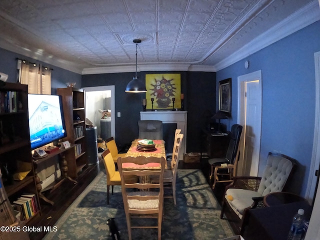 22 Orr St, Troy, NY 12180 - dining room featuring an ornate ceiling, crown molding, and wood finished floors