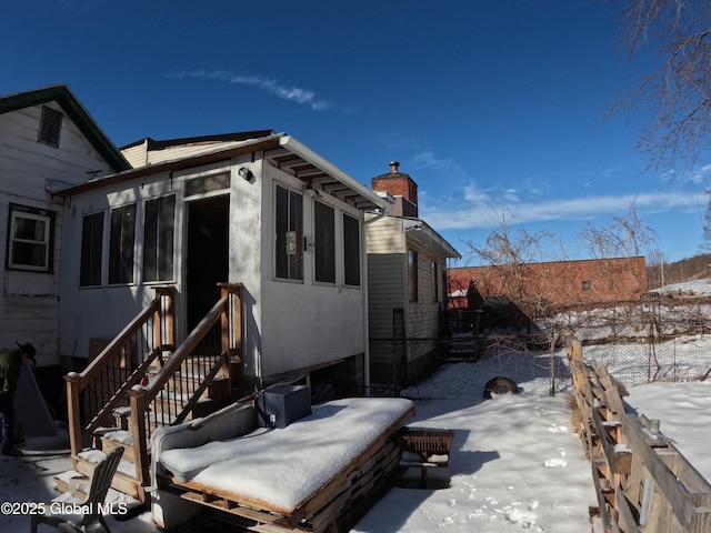 22 Orr St, Troy, NY 12180 - exterior space featuring fence and a chimney