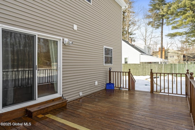 wooden deck with fence