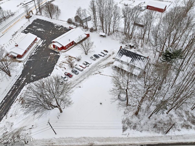 view of snowy aerial view