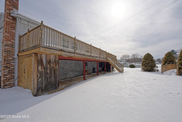 exterior space featuring a wooden deck