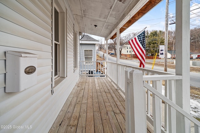 deck with covered porch