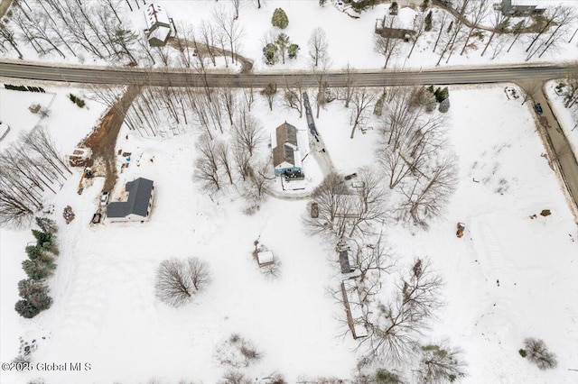 view of snowy aerial view