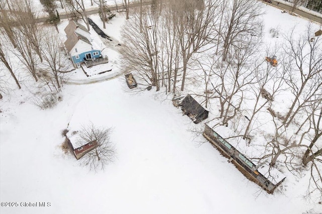 view of snowy aerial view