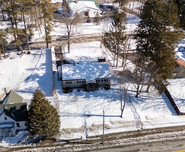 view of snowy aerial view