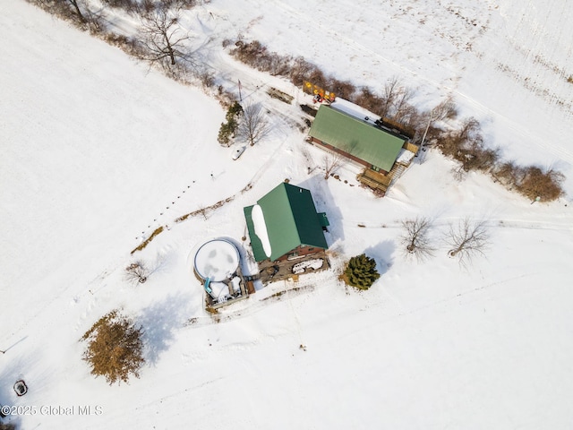 view of snowy aerial view