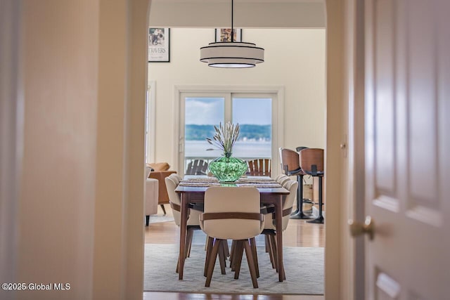 dining area featuring wood finished floors