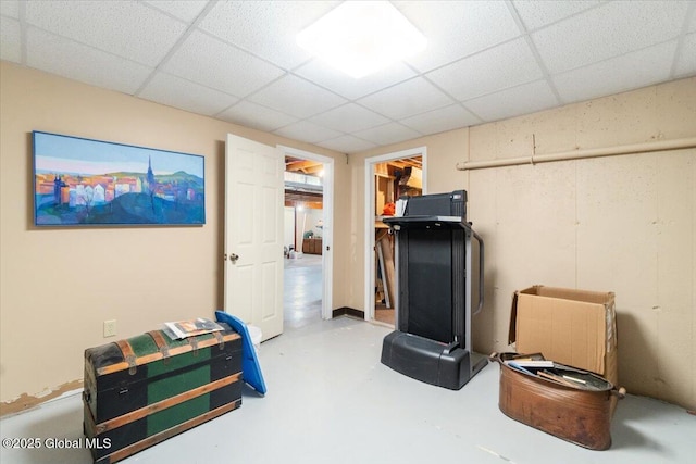 interior space featuring a paneled ceiling