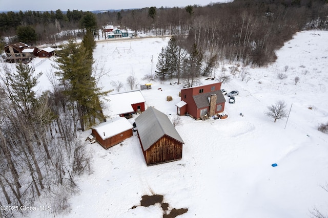 view of snowy aerial view