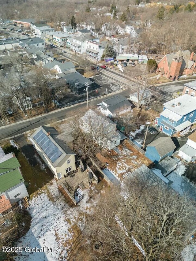 aerial view featuring a residential view