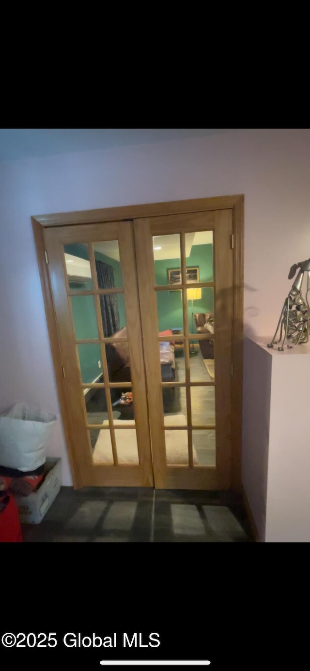 doorway to outside featuring french doors