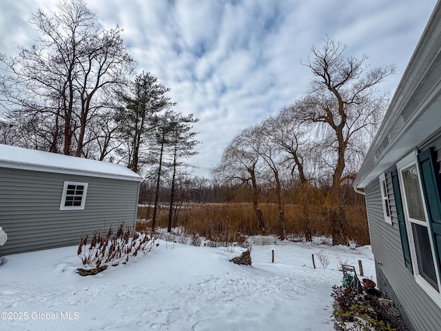 view of snowy yard