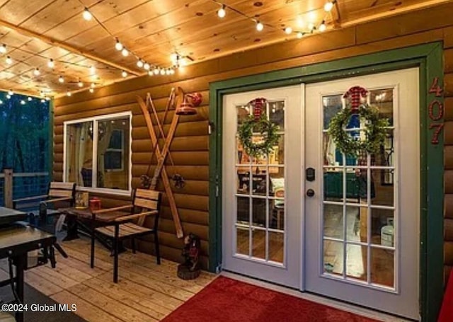 property entrance featuring french doors